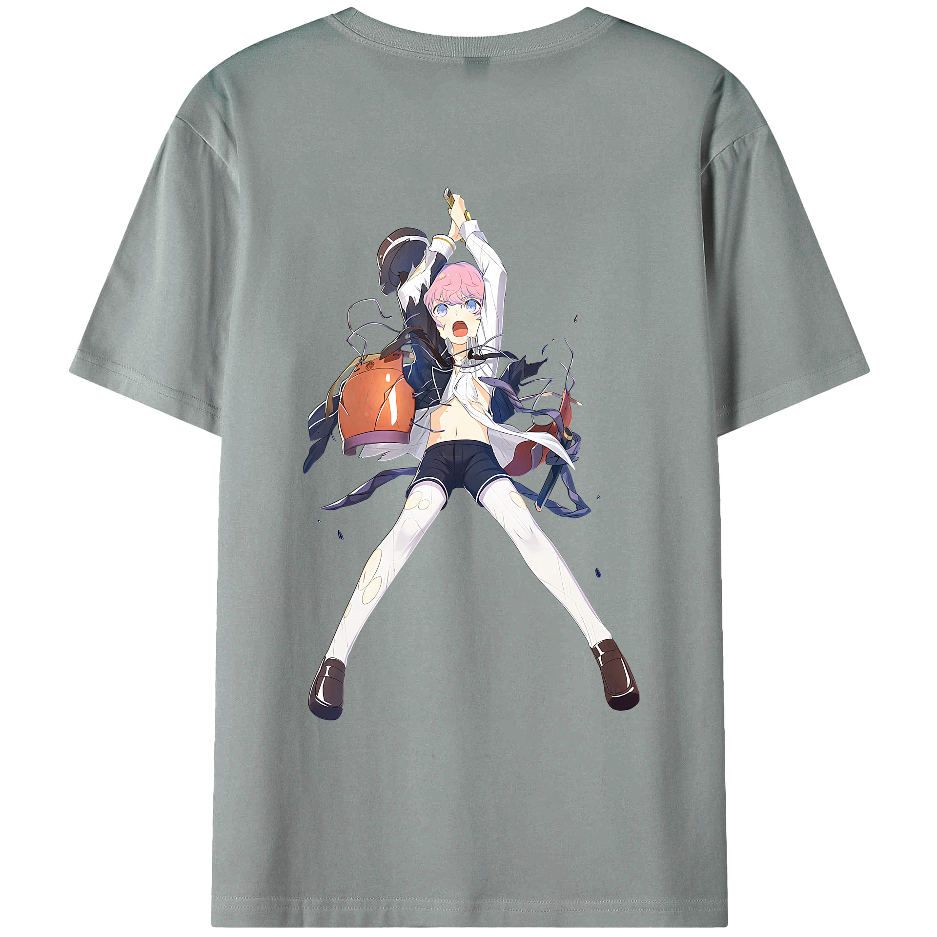 （画像用） 刀剣乱舞 Touken Ranbu 綿100％ メンズ半袖Tシャツ（バックプリント） 通気性